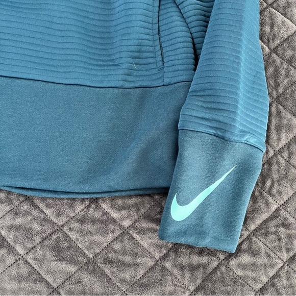 Nike Hoodie Women XS Sweater Teal Hooded Athletic Running Pullover Dri Fit B11 - Picture 3 of 10